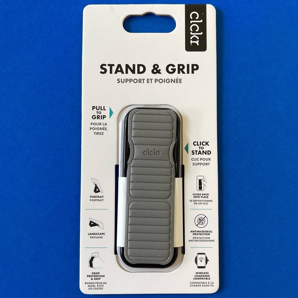 CLCKR Phone Grip & Stand - Gray Stripe